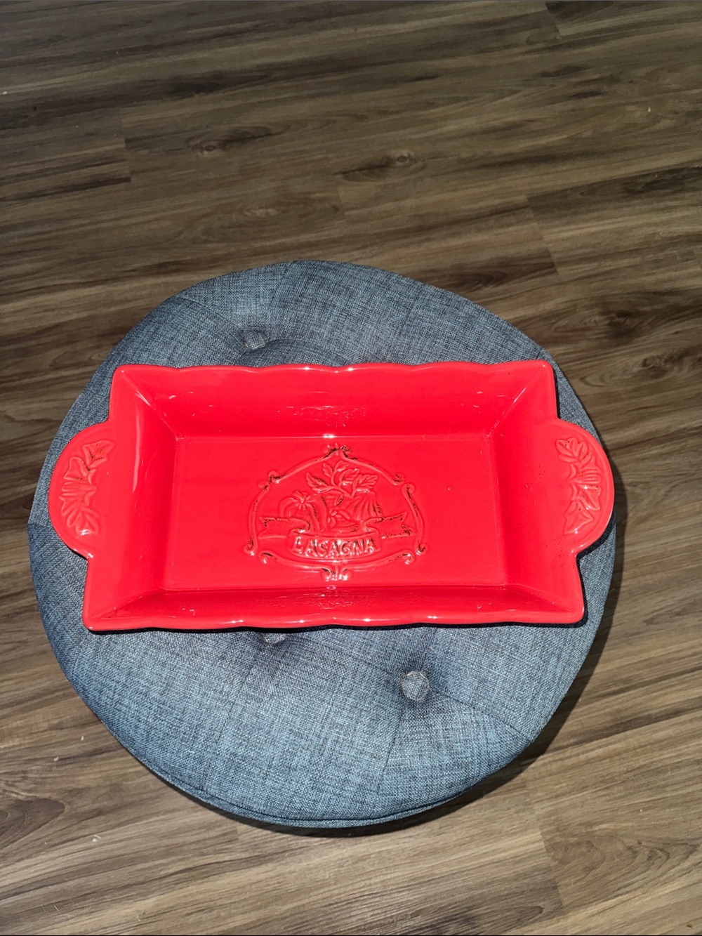 Temptations Red Ceramic Lasagna Baker w/ Lid